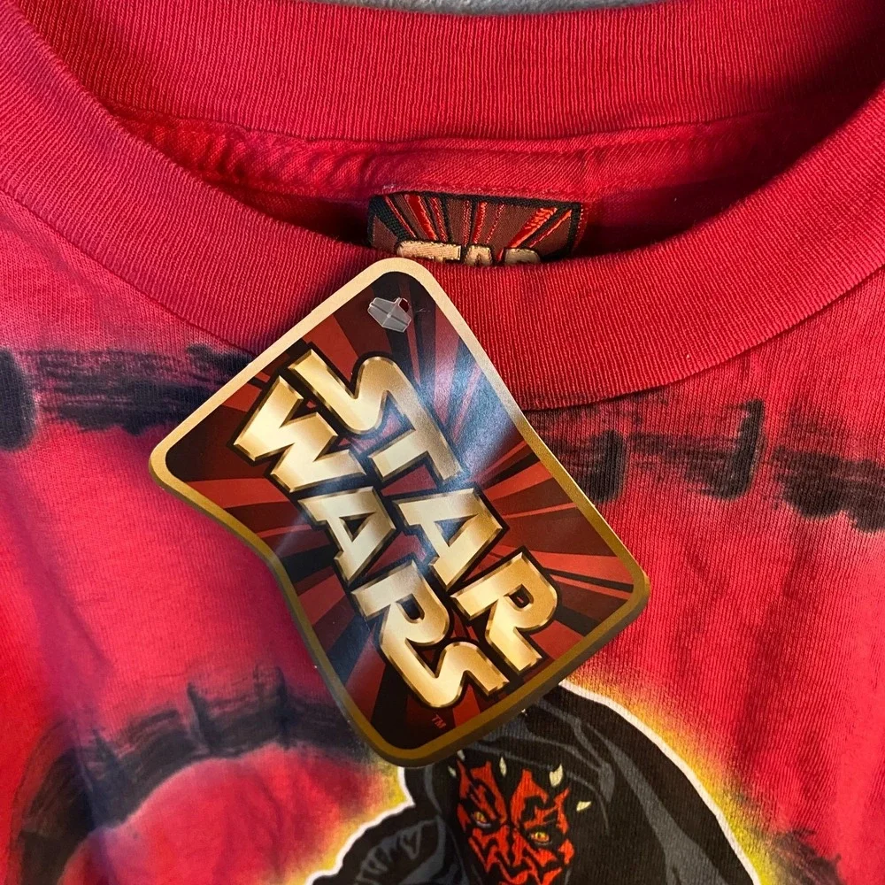 Vintage 1999 Star Wars Darth Maul Sith Lord Shirt Youth XL 14-16 NWT Red